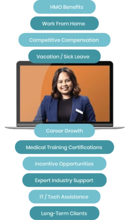 Job Benefits Virtual assistant chart